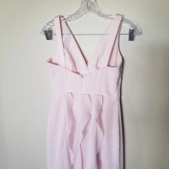 White By Vera Wang Blush Pink Ruffle Maxi  Bridesmaids Dress 2 - Picture 13 of 15
